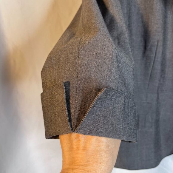 Tahari Arthur S Levine Blazer Single Breasted Career Feminine Gray Size 12P - Picture 6 of 10